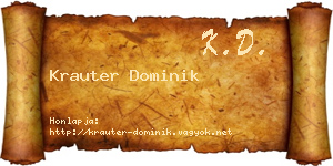 Krauter Dominik névjegykártya